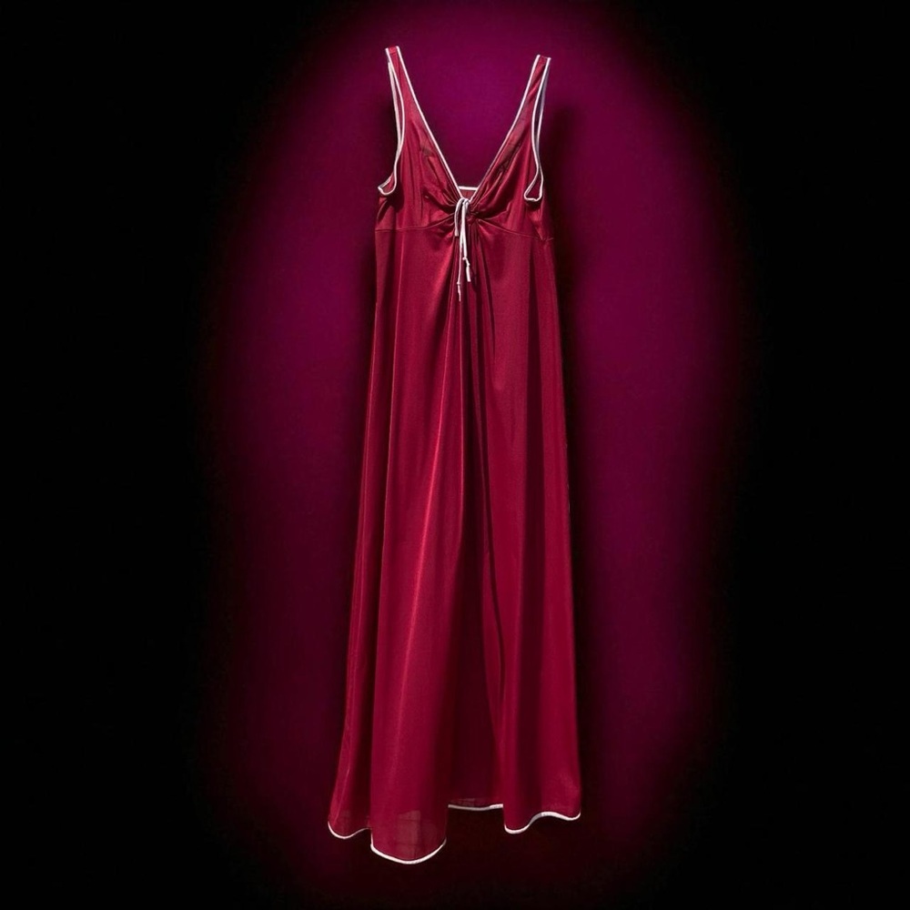 Vintage burgundy satin maxi slip dress